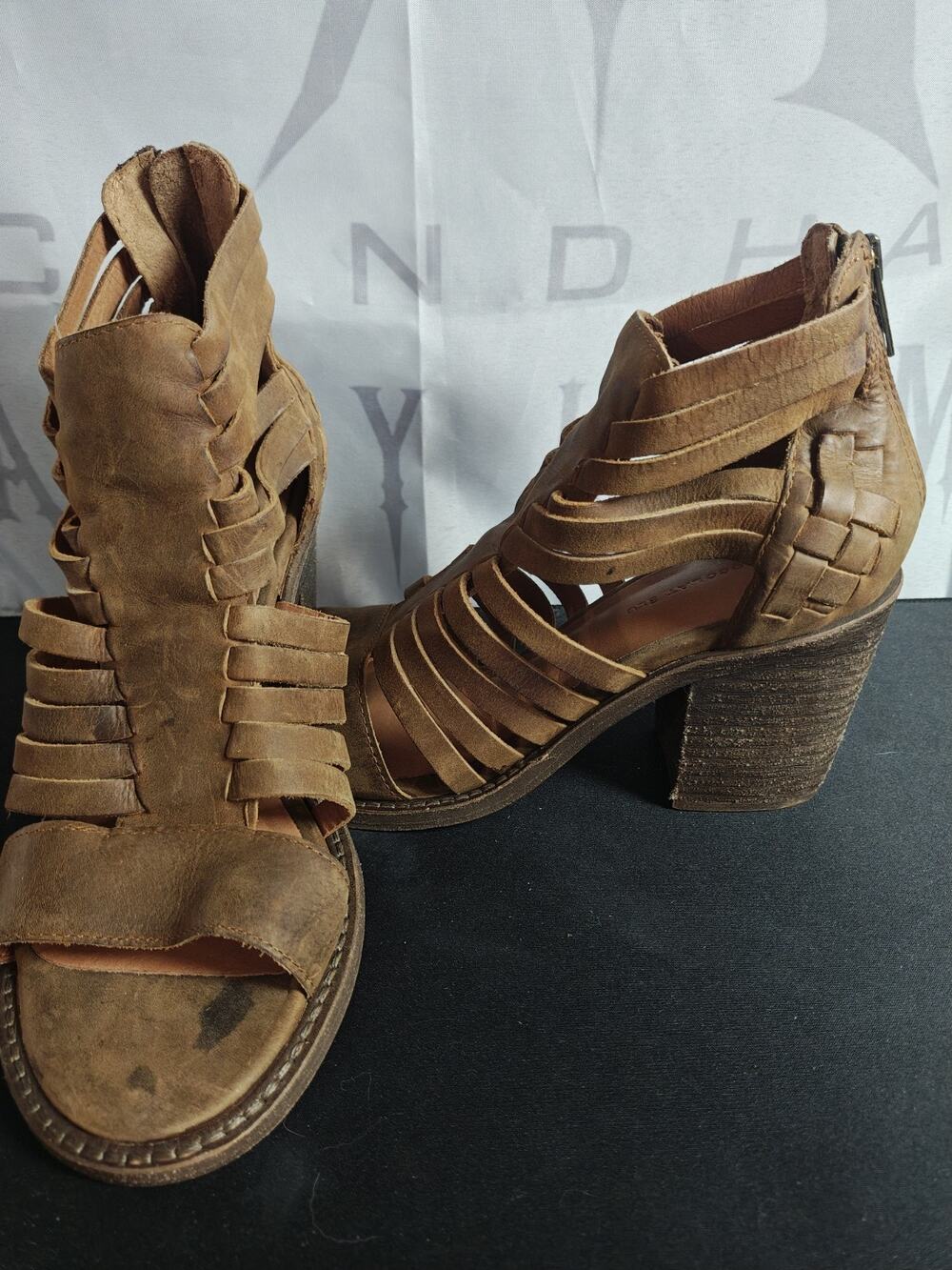CHOCOLAT BLU Women’s 36 (5.5 / 6) Brown Leather Strappy Heeled Sandals Gladiator